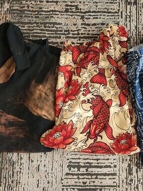 Men Short Sleeve Hawaian Shirts, Three, Size XL